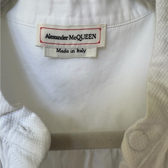 Alexander McQueen White Crisp Cotton Dress - Picture 2 of 8
